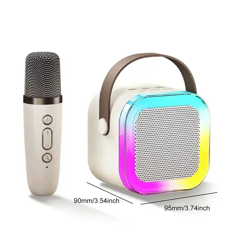 K12 Bluetooth Karaoke Machine Portable 5.3 PA Speaker System with 1-2 Wireless Microphones Home Family Singing Children's Gifts